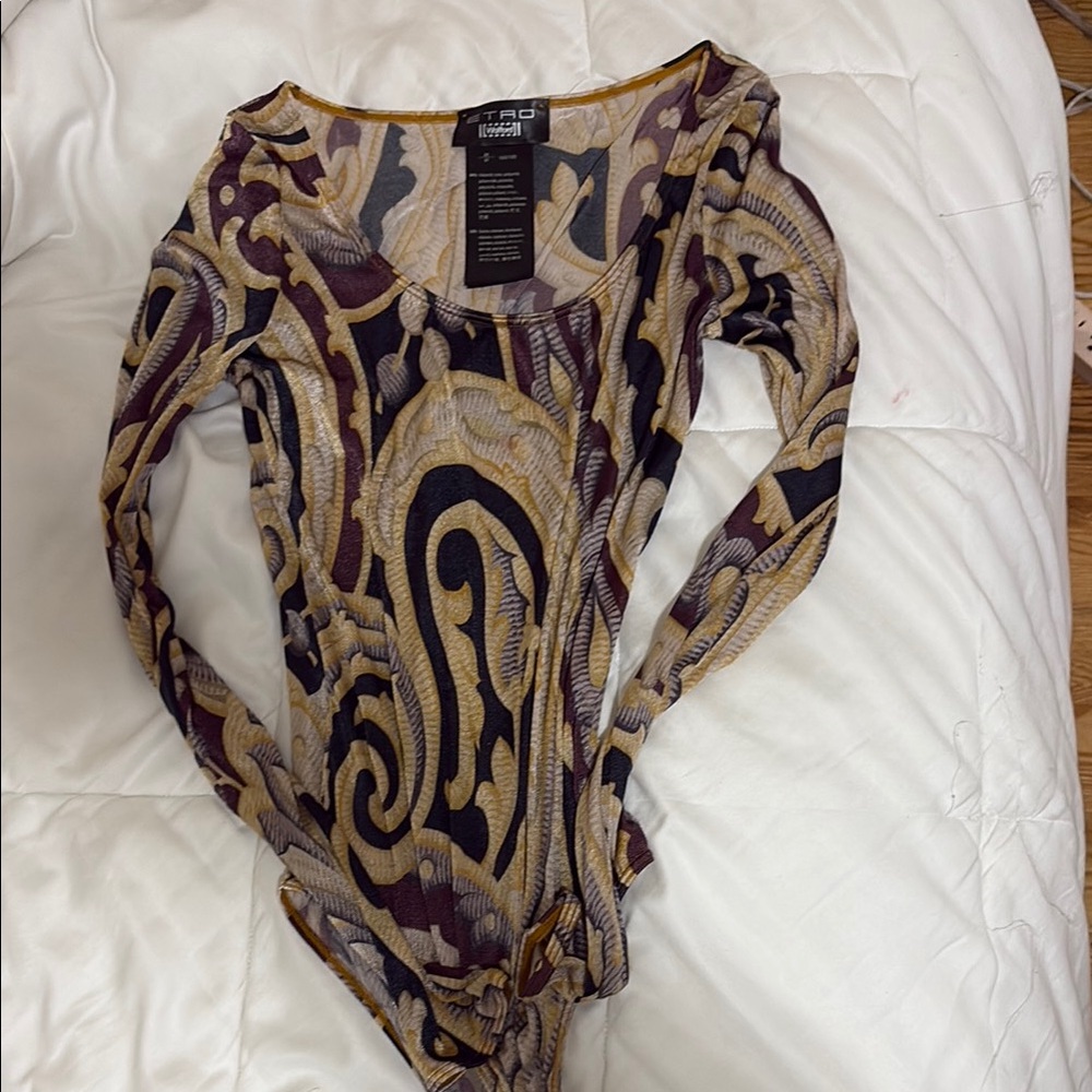 Etro Gold and Black Patterned Top - Picture 3 of 3